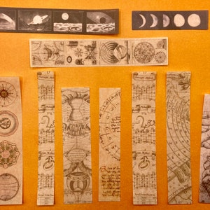 20 Washi Tape Streifen, Sticker, Thema Mond, Mondphasen, Kosmos, Astronomie Bild 5