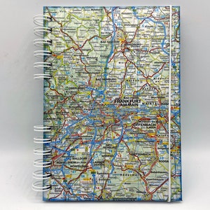 Carnet de voyage upcycling, carnet, Francfort-sur-le-Main, A5
