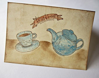 Greeting card "Teatime"