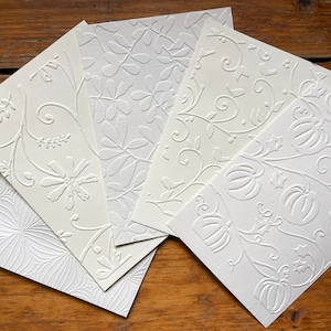 Geprägter Cardstock, 5 verschiedene Motive, Din A6