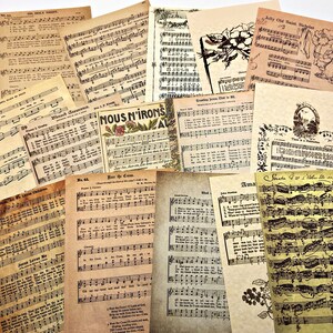 15x alte Noten, Musiknoten, Weihnachtslieder, Collagenpapier, 10x14 cm