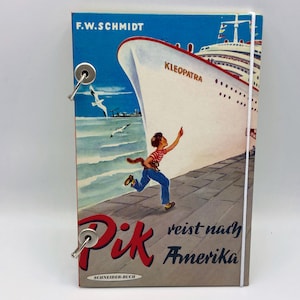 Upcycling travel diary, notebook, diary, from old children's book