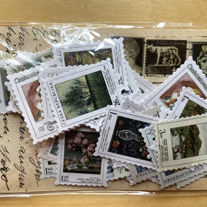 46 Zierbriefmarken, Thema Kunst, Gemälde