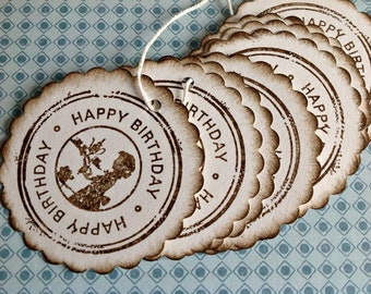 10 Gift Tags "Happy Birthday"