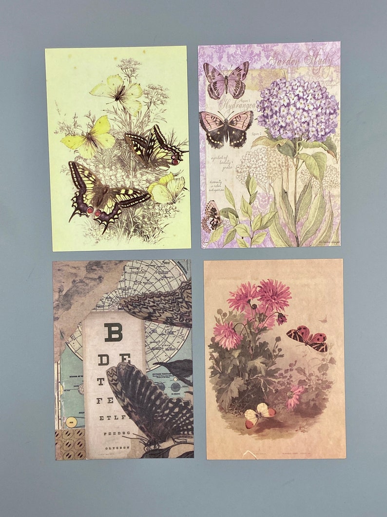15 alte Bilder Schmetterlinge, Collagenpapier, 10 x 14 cm, vintage, Ephemera für Junk Journals, Planer, Scrapbooking, Bullet Journals Bild 4