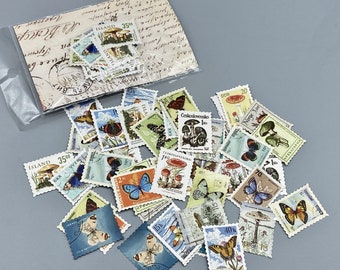 46 Zierbriefmarken, Zier-Briefmarken, Thema Schmetterlinge und Pilze, selbstklebend