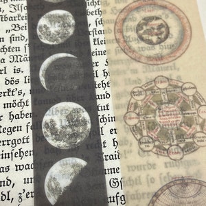 20 Washi Tape Streifen, Sticker, Thema Mond, Mondphasen, Kosmos, Astronomie Bild 3