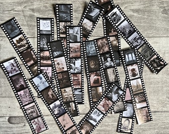 15 Deko film stripes, Aufkleber, stickers, 75 vintage Fotos