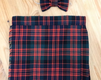 Kilt et noeud papillon en tartan MacDonald pour bébés et enfants