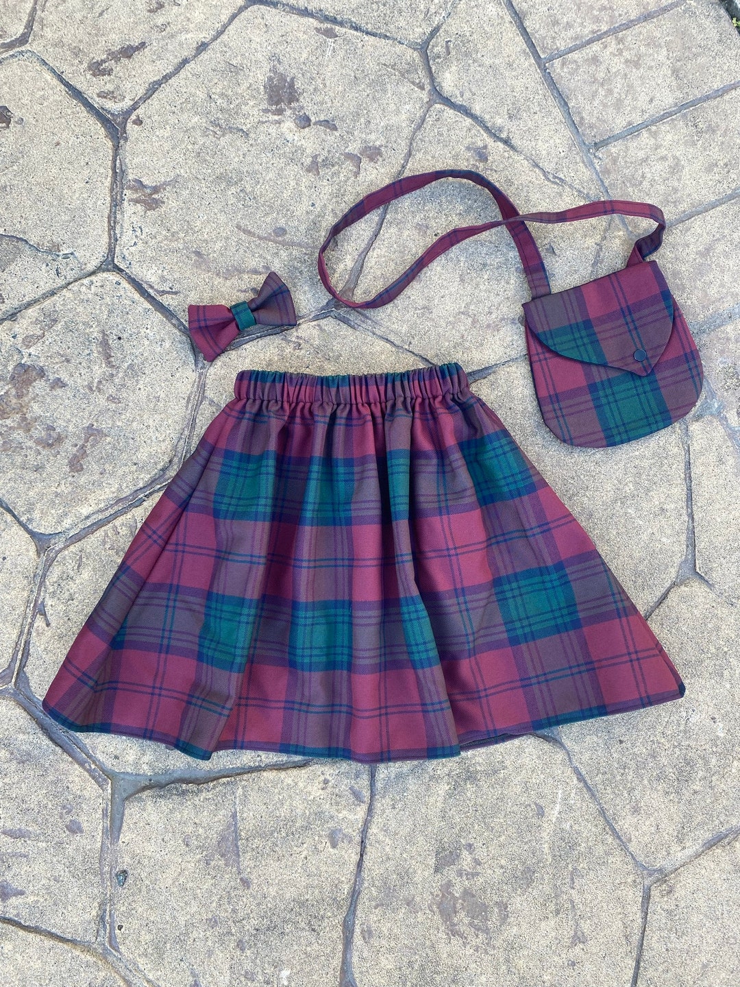 Lindsay Tartan Skirt Hair Bow Bag Set Babies Children Etsy lindsay-tartan-skirt-hair-bow-bag-set-babies-children-etsy