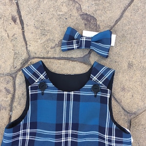 St Andrews Tartan Pinafore Dress and Hair Bow