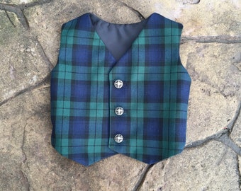 Black Watch Tartan Waistcoat Babies, Childrens