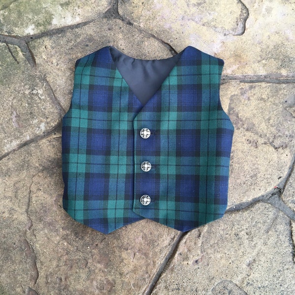 Black Watch Tartan Waistcoat Babies, Childrens