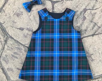 Douglas Tartan Pinafore Dress and Hair Bow | Etsy