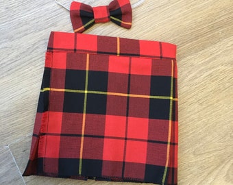 Wallace Tartan Kilt and Bow Tie for babies , children