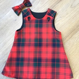 Robertson Tartan Pinafore Dress and Hair Bow image 2