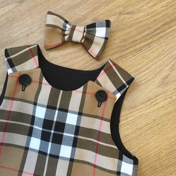 Thompson Tartan Pinafore Dress and Hair Bow