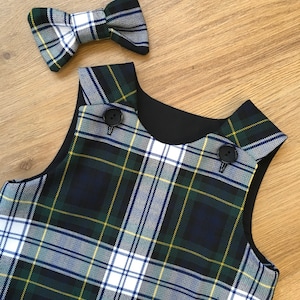 Gordon Dress Tartan Pinafore Dress and Hair Bow