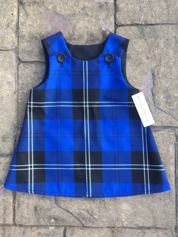 blue tartan pinafore