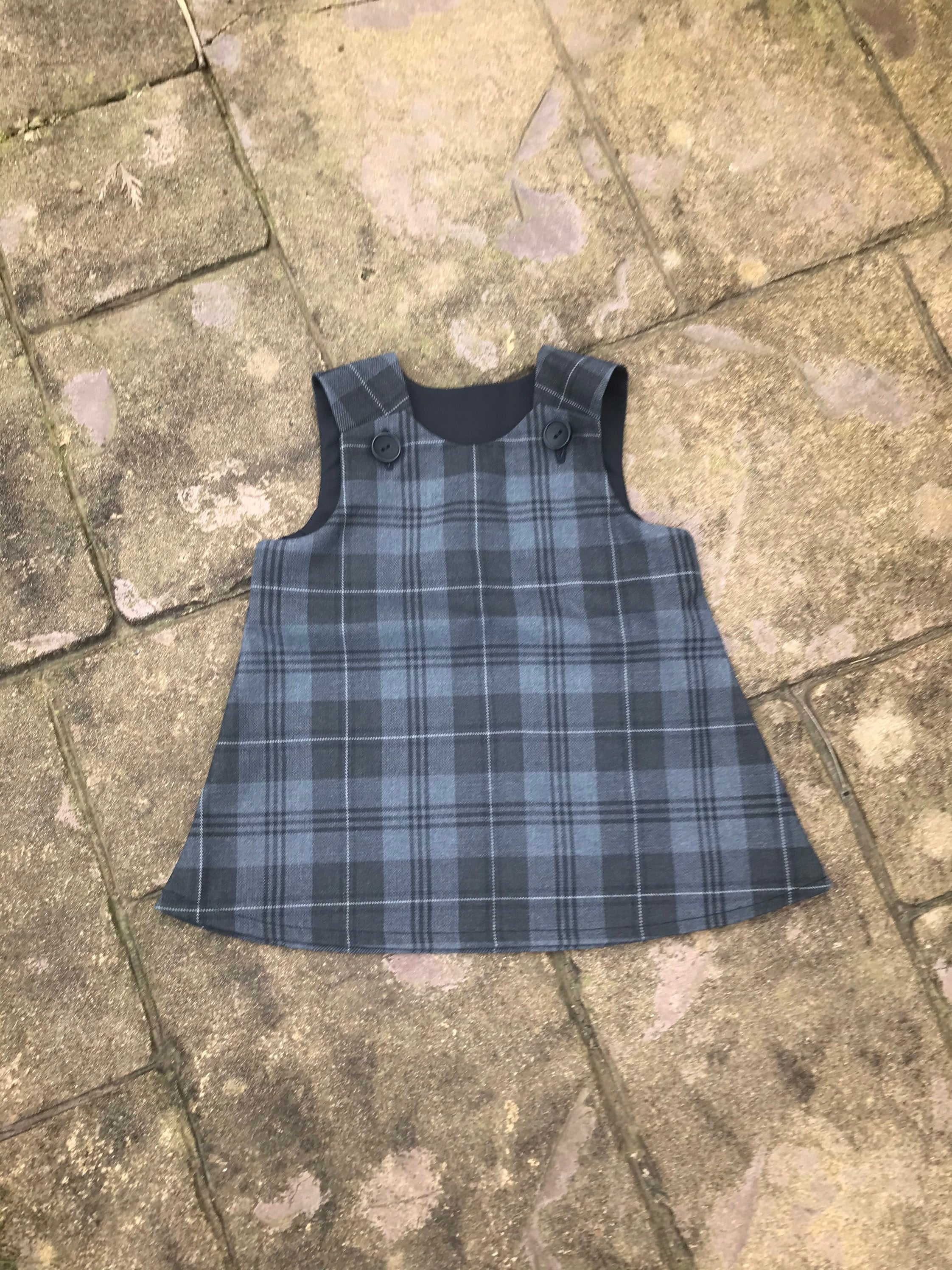 Grey tartan sale pinafore dress