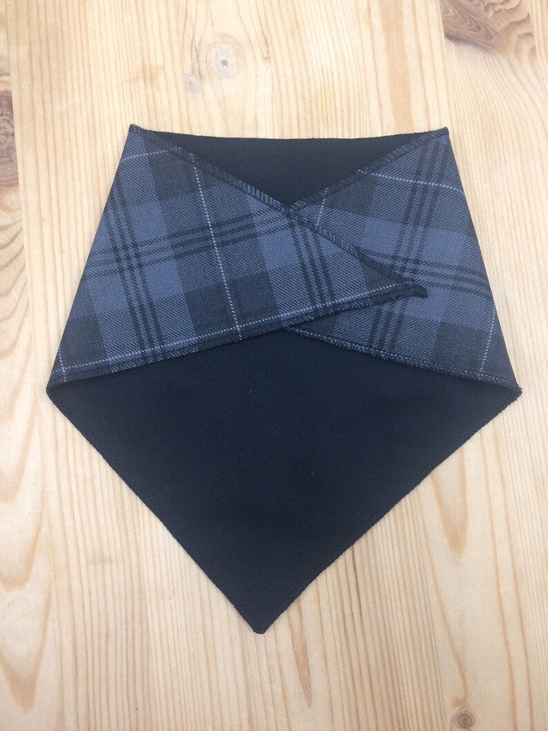 Babies Childrens Bandana Bib Grey Granite Tartan