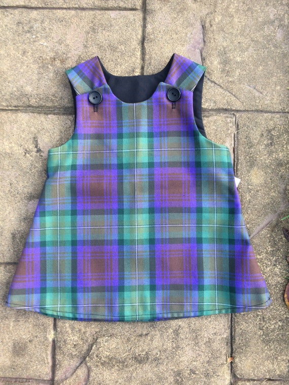 blue tartan pinafore