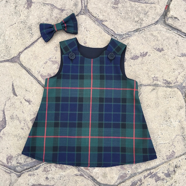 Gunn Tartan Pinafore Dress and Hair Bow