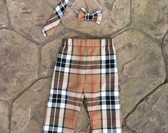 Thompson Tartan Trews and Tie/Bow Tie Set, Trousers, Pants, Babies/Children