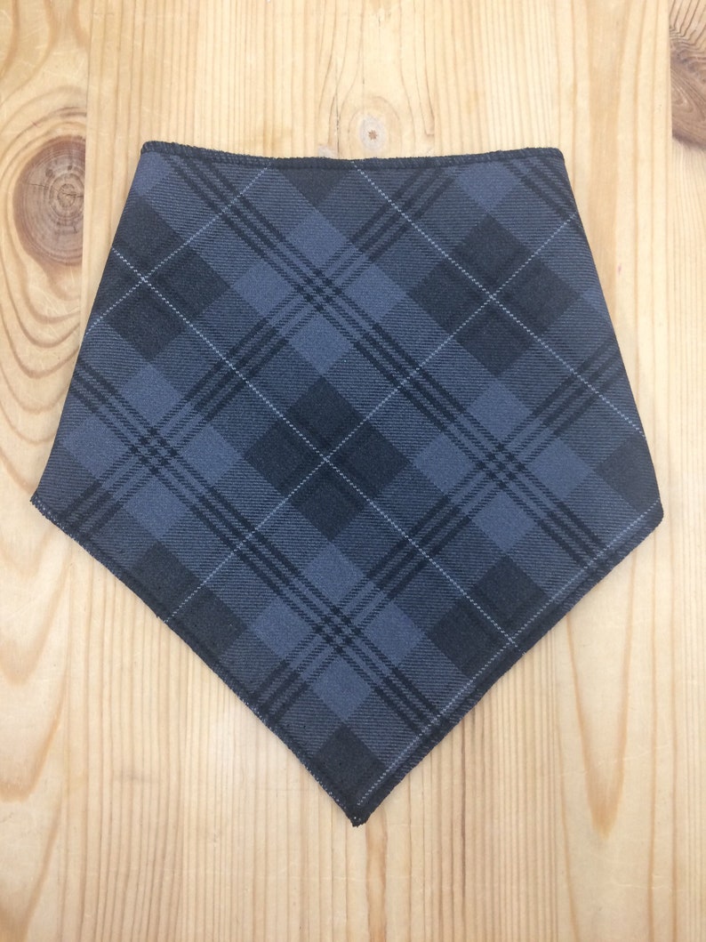 Babies Childrens Bandana Bib Grey Granite Tartan