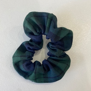 Black Watch Tartan Hair Scrunchie