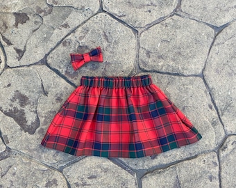 Robertson Tartan Skirt & Hair bow Set, babies, children