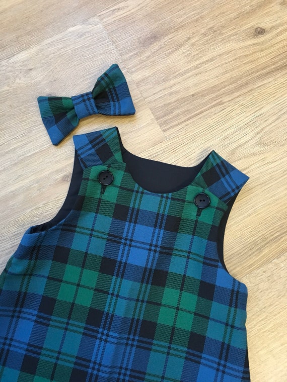 Blue tartan pinafore sale