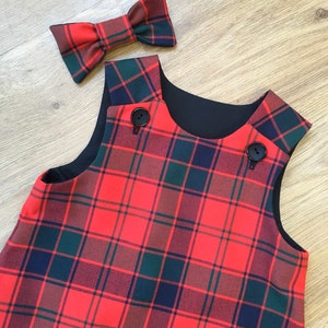 Robertson Tartan Pinafore Dress and Hair Bow image 1