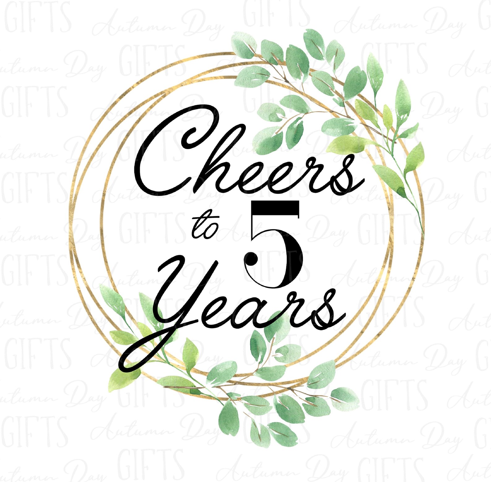 Cheers to 5 years png 5th quote png file 5th anniversary Etsy