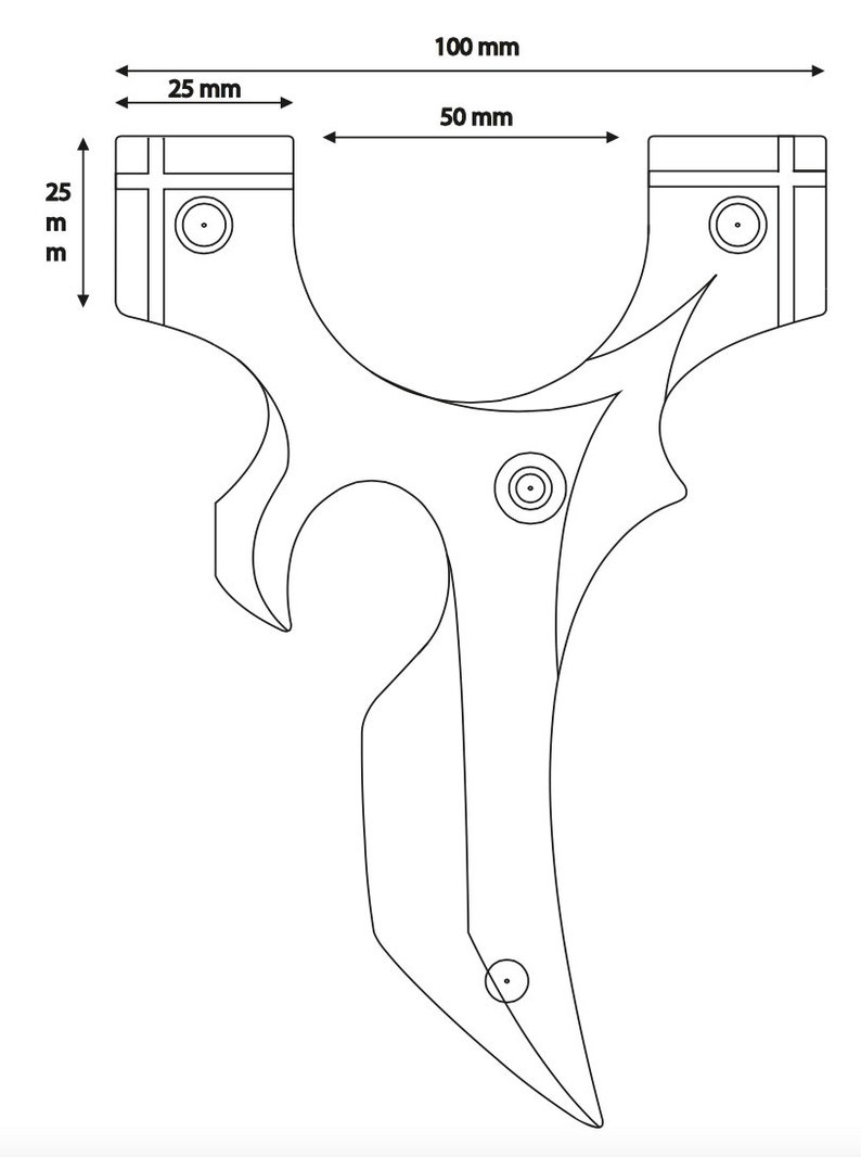 Slingshot Handle Designs Plans Templates Cad Vector Files for Lasercut