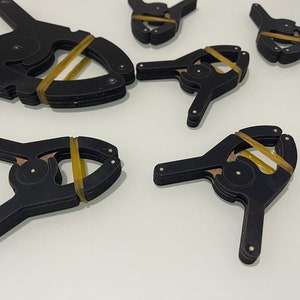 Clamps Laser cut Squeeze clamps 3x special design / Rubber Band Clamp vector files / DXF, SVG, CDR wooden clamp