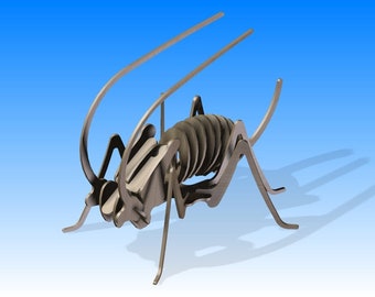 Grasshopper Puzzle. Laser cut files SVG, DXF, CDR, vector plans Glowforge files , cnc files, plasma cutting files