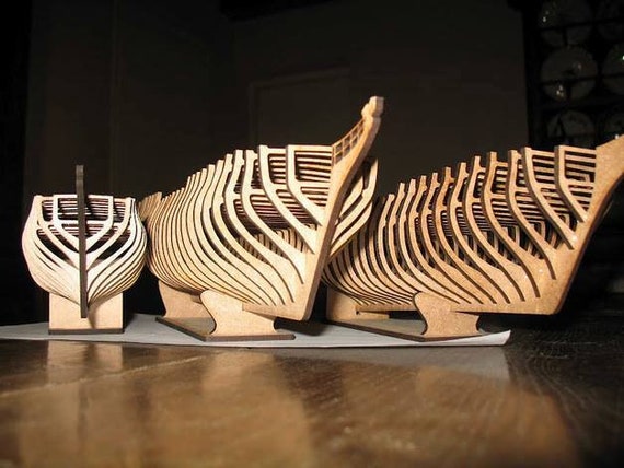 Ancient Ship skeleton dxf svg cdr lasercut ship 3d puzzle model mdf lasercut cnc cut ship skeleton vector files