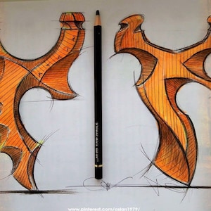slingshot handle designs plan templates cad vektor files for lasercut of cnc machines DXF, svg, ai,cdr, eps,pdf