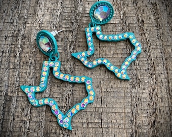 Texas Earrings,State Earrings,Texas Girl,Country Girl,Texas State Shaped Earrings,Hometown jewelry