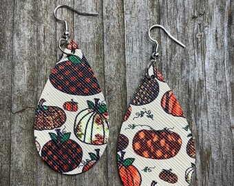 NEW*Double Sided Fall Earrings,Thanksgiving,Pumpkin,Holiday Earrings,Fall Teardrop,