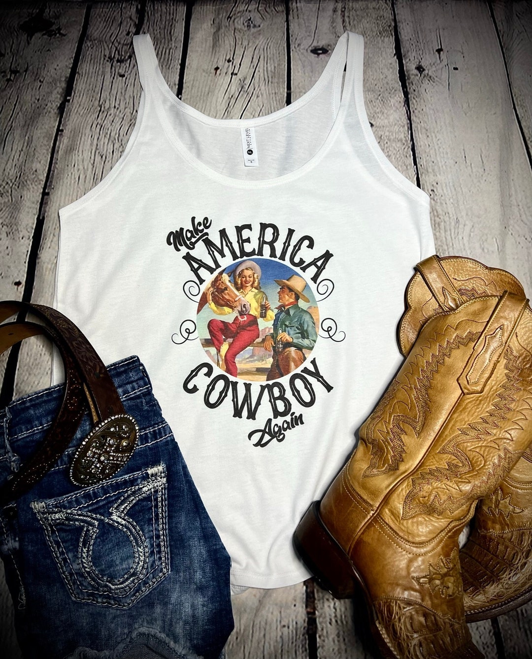 Make America Cowboy Again Unisex Sweatshirt choice of colors main image 1