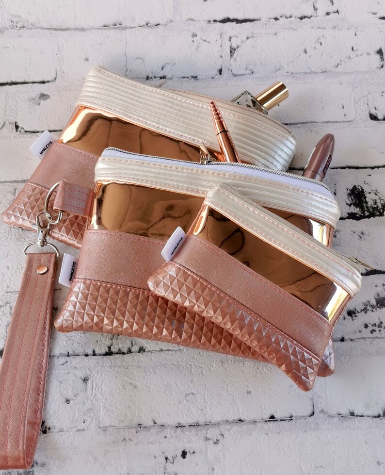 rose gold travel bag
