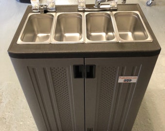 Portable Sink by Pratts Direct 3 4 Bay compartment HOT WATER  for Outdoor Food Truck Trailer Food Vendor with Small sink Hand wash