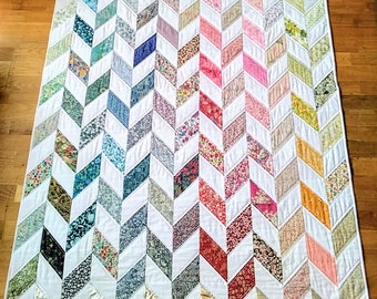 Handmade Liberty of London Herringbone Quilt Throw