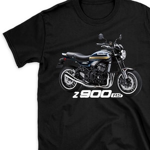 Kawasaki Z900 RS Candytone Blue Unisex Heavy Cotton Motorcycle T Shirt, Printed & Dispatched from Miami USA