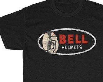 Para Bell Classic Retro Motorcycle T Shirt, impresa y despachada en EE. UU., Vintage Distressed Effect.