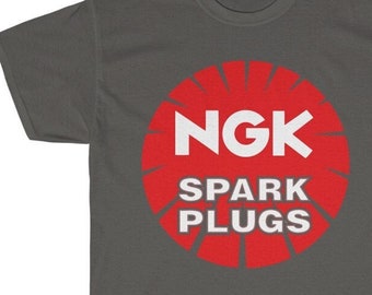 For NGK Spark Plugs  Motorcycle T Shirt, Printed & Dispatched USA. Classic Japanese, Cafe Racer, Biker