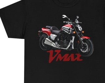 Yamaha Vmax VMX 1700 Unisex Heavy Cotton Motorcycle T Shirt, Printed & Dispatched from Miami USA