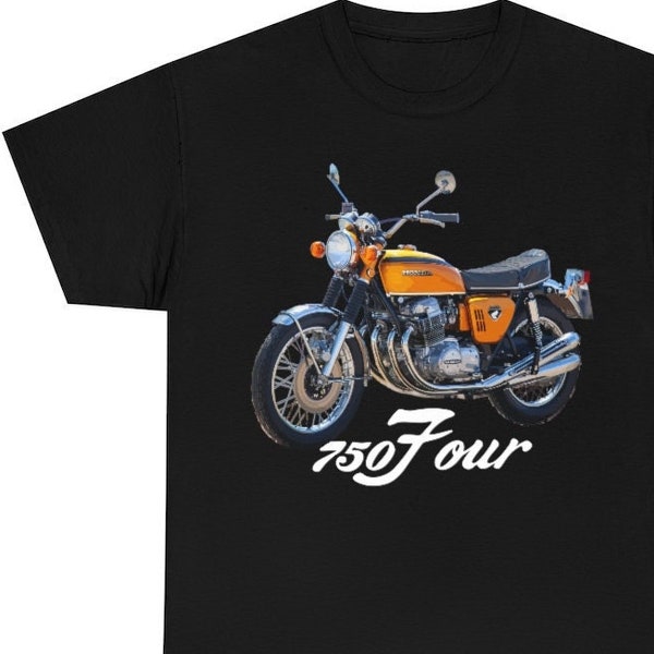 Honda CB 750 Four Ko Candy Gold Classic Motorcycle Unisexe Heavy Cotton Motorcycle T Shirt, imprimé et expédié de Miami USA